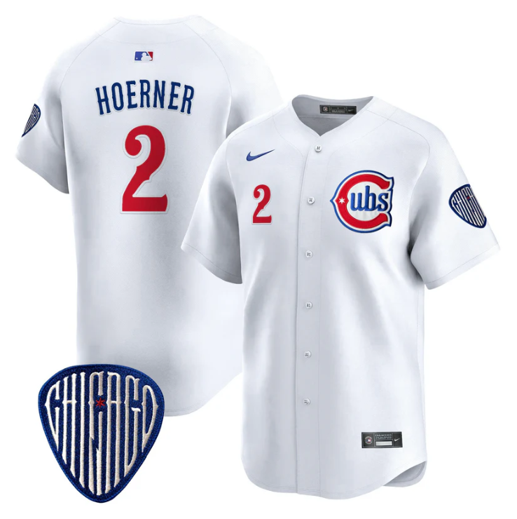 Nico Hoerner Jersey #2 Chicago Cubs Blue Alternate Vapor Premier Limited Stitched White