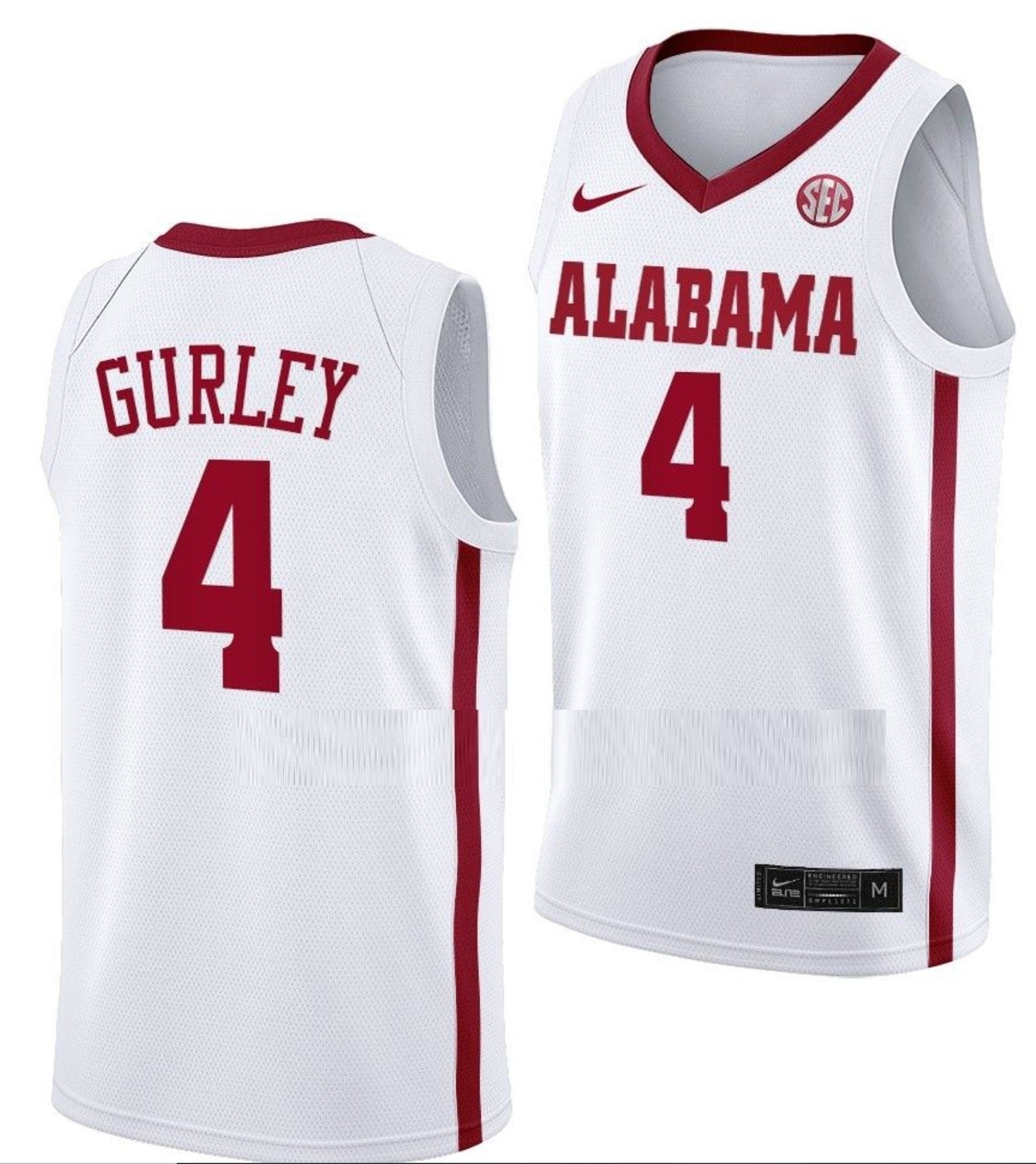 Noah Gurley Jersey Alabama Crimson Tide College Basketball White #4