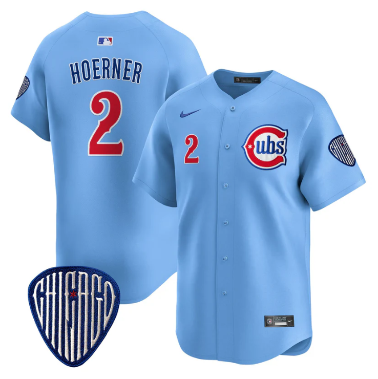 Nico Hoerner Jersey #2 Chicago Cubs Blue Alternate Vapor Premier Limited Stitched Blue