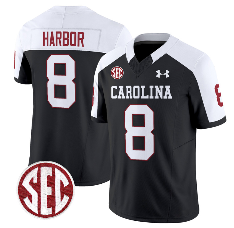 Nyck Harbor Jersey #8 South Carolina Gamecocks Football 1980 Throwback Vapor Limited SEC Patch Black Alternate