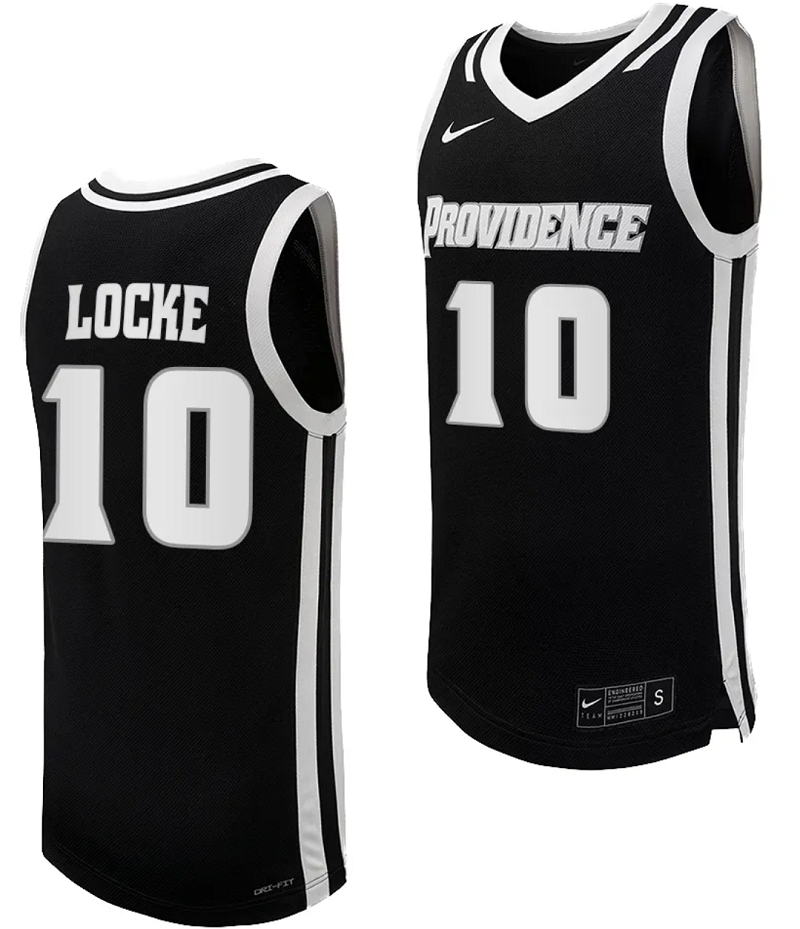 Noah Locke Jersey #10 Providence Friars Replica College Basketball Black Uniform