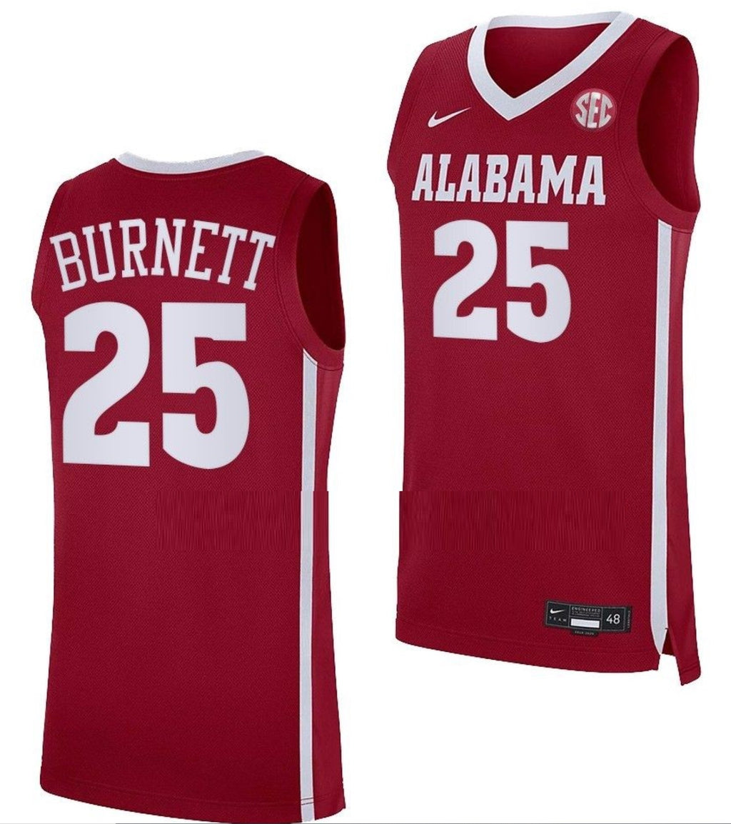 Nimari Burnett  Jersey Alabama Crimson Tide College Basketball Crimson #25