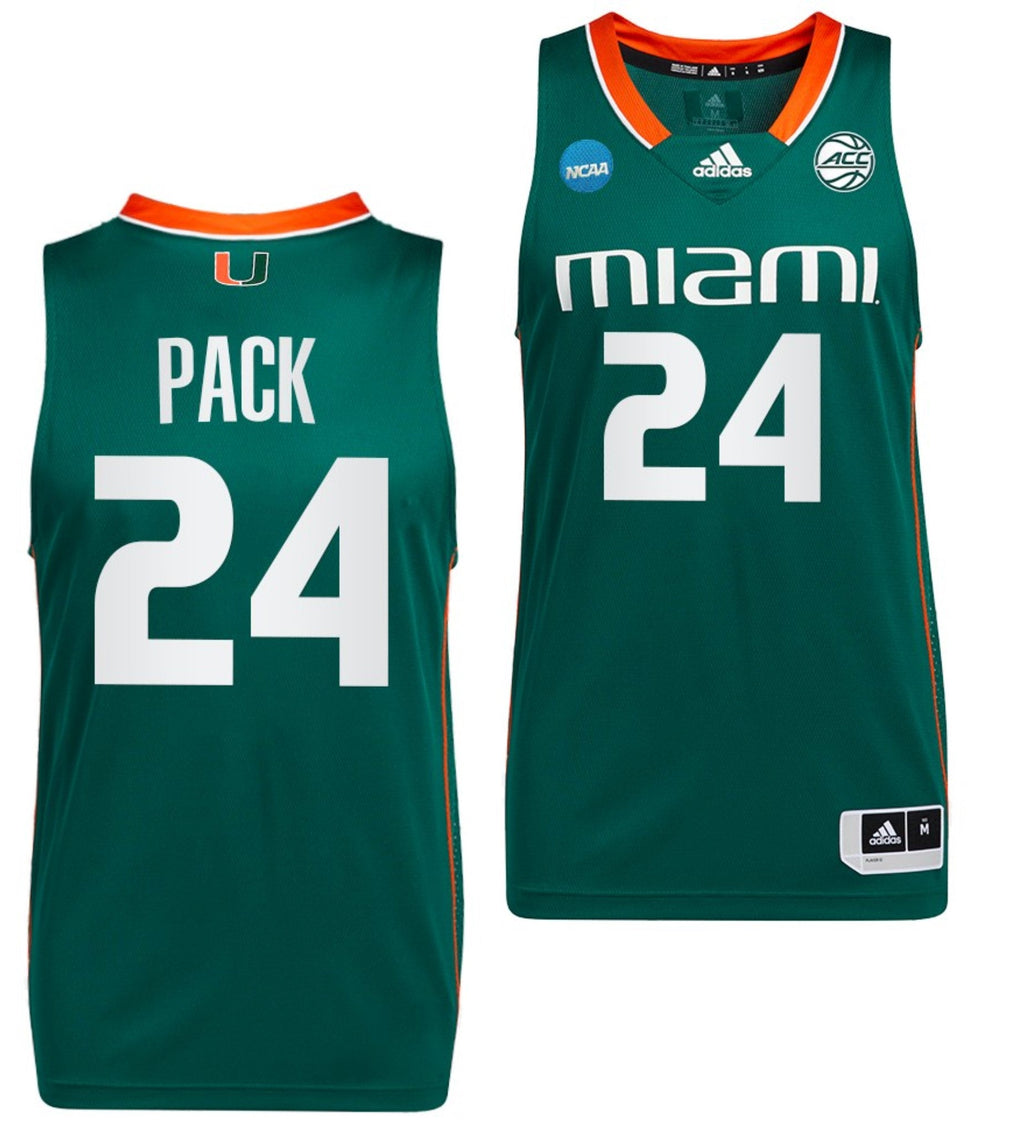 Nijel Pack Jersey Miami Hurricanes 2023 NCAA March Madness Green College Basketball #24