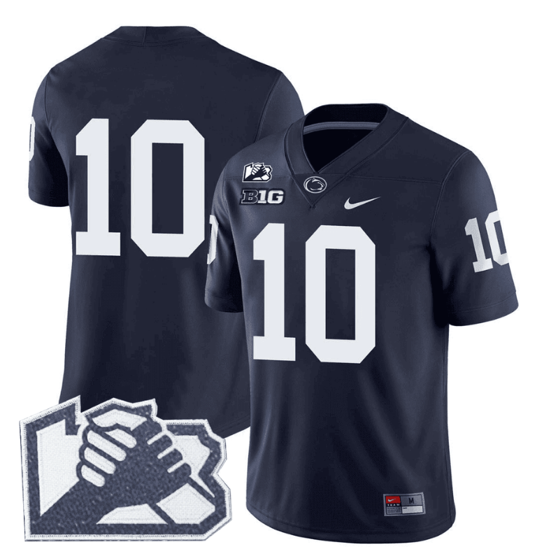 Nicholas Singleton Jersey #10 No Name Penn State Unity Patch Stitched Navy
