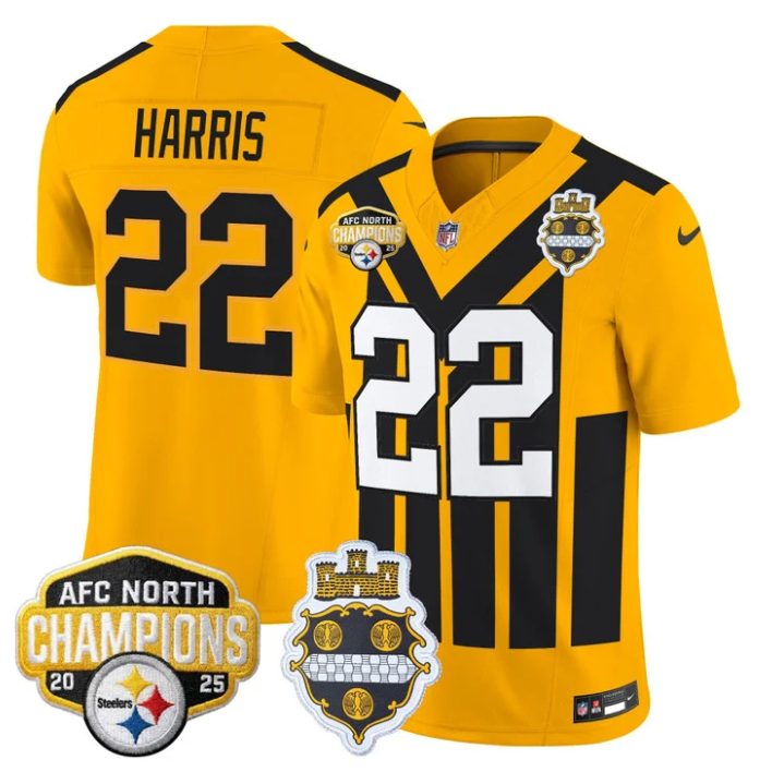 Najee Harris Jersey #22 AFC North Division Champions 2025 Stitched 1933 Throwback