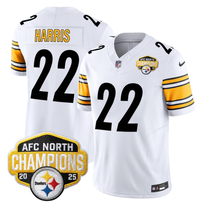 Najee Harris Jersey #22 AFC North Division Champions 2025 Stitched White