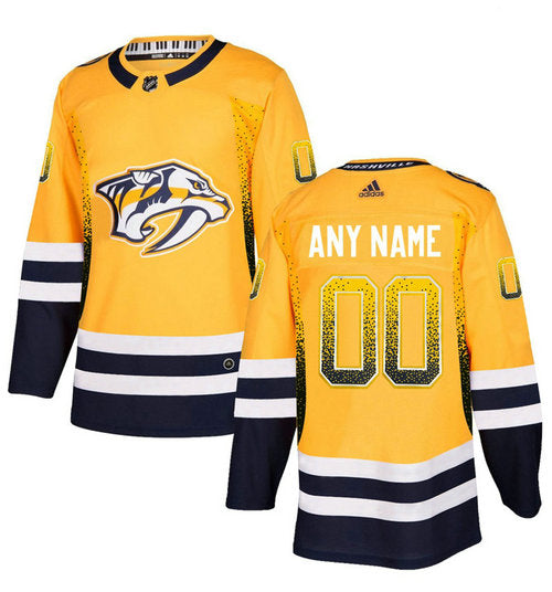 Nashville Predators Gold Customized Drift Fashion Jersey