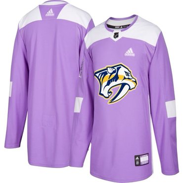 Nashville Predators Purple Pink Custom Hockey Fights Cancer Practice Jersey