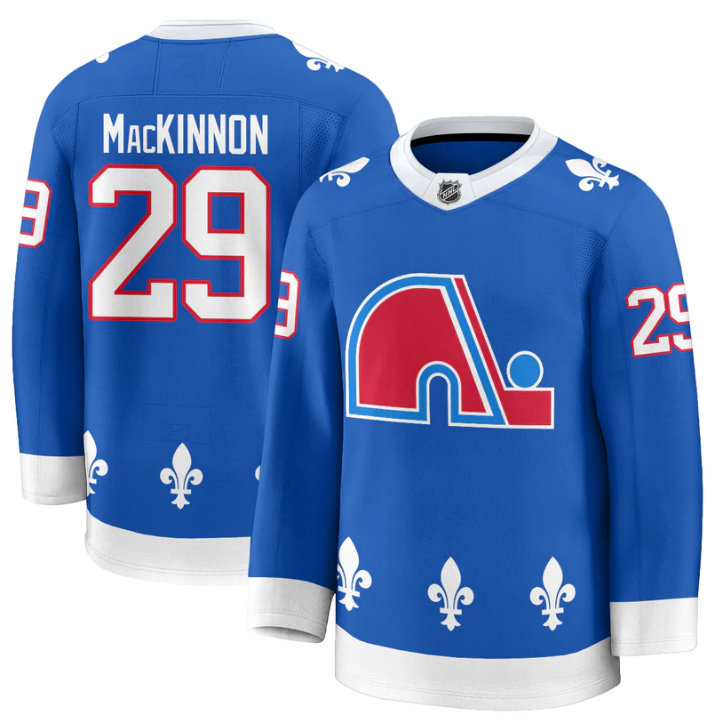 Nathan MacKinnon Jersey #29 Colorado Honour Quebec Nordiques Throwback Stitched