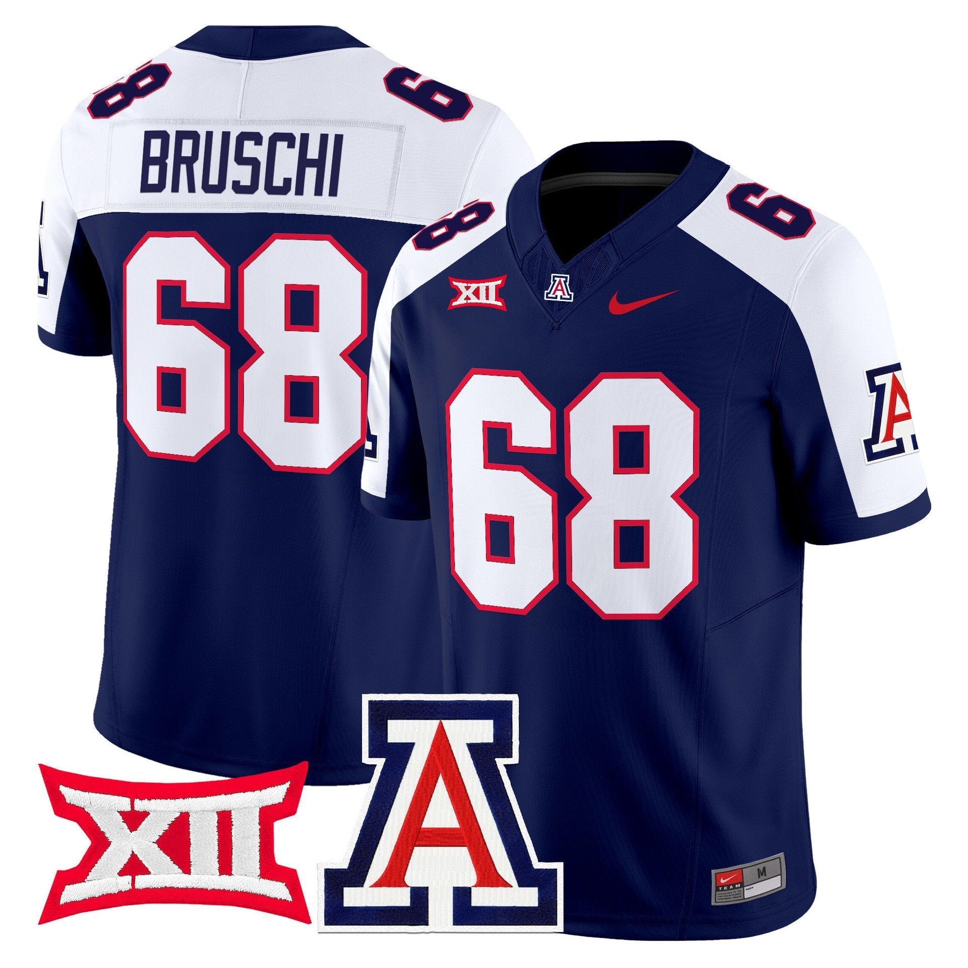 Tedy Bruschi Jersey #68 Arizona Wildcats 2025 Limited Stitched Navy Alternate