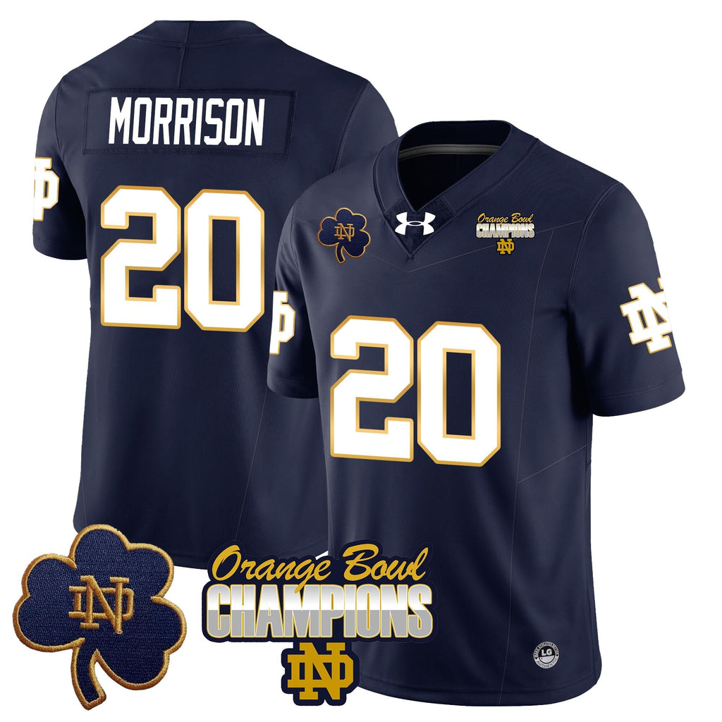 Men Notre Dame Fighting Irish 2025 Orange Bowl Champions Jersey  - All Stitched
