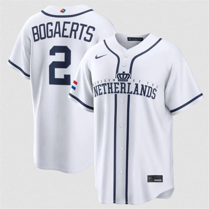 Netherlands Baseball #2 Xander Bogaerts Jersey White 2026 World Baseball Classic Home Stadium Stitched