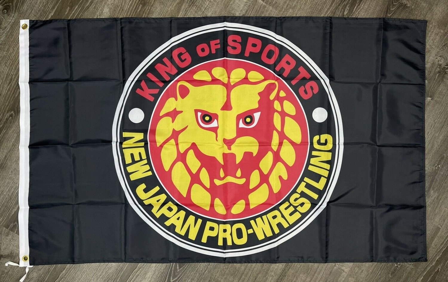 New Japan Pro-Wrestling Flag 3x5 ft NJPW Black Yellow Logo Banner King of Sports