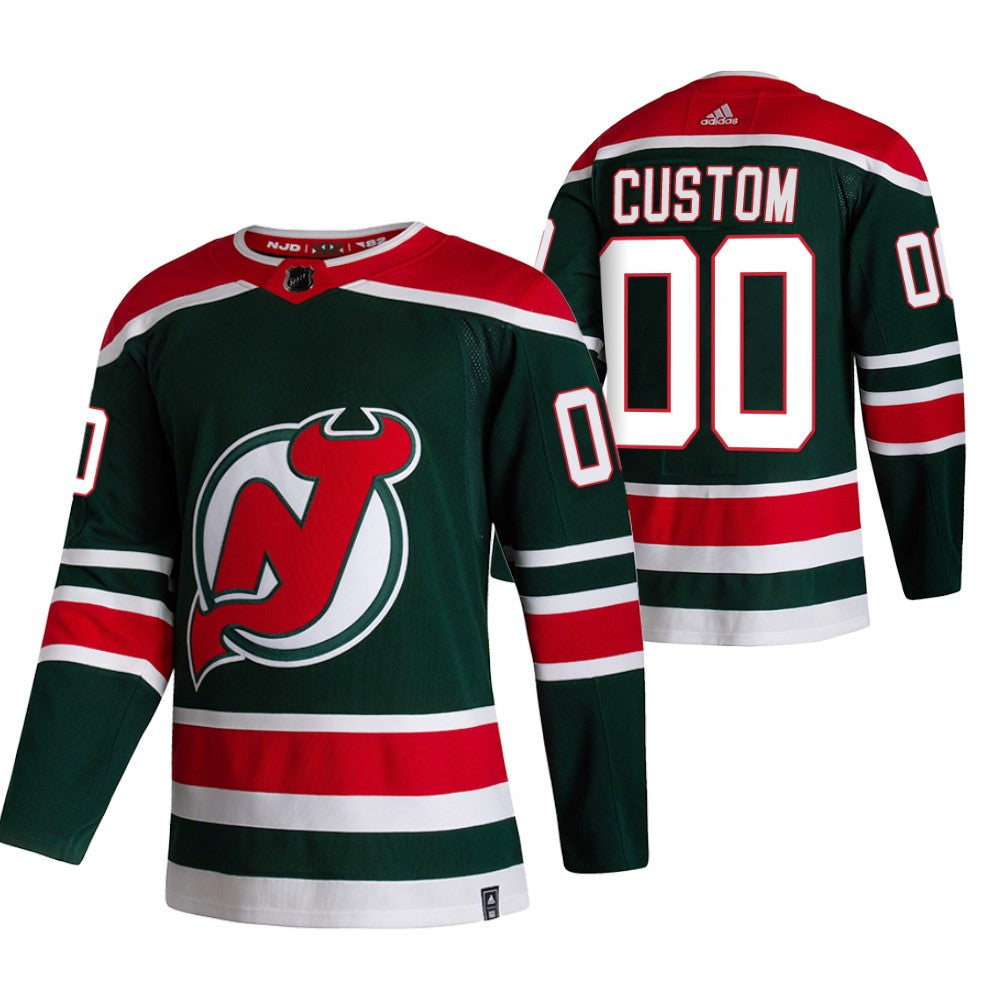 New Jersey Devils Custom Green 2020-21 Reverse Retro Alternate NHL Jersey