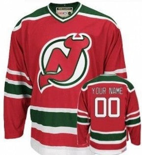 New Jersey Devils Customized Red With Green Jersey