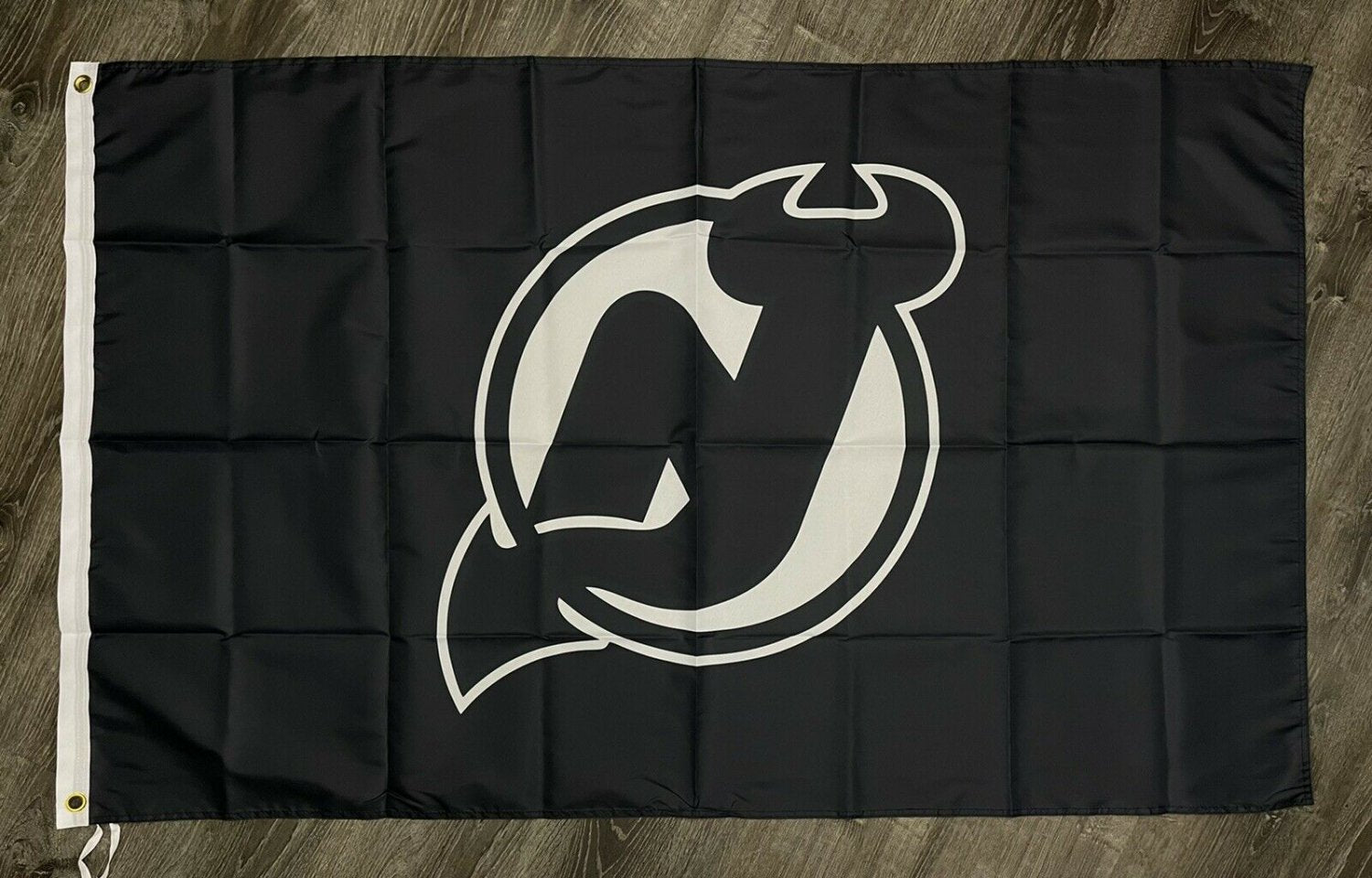 New Jersey Devils Logo Flag 3x5 ft Hockey Sports Black Banner Man-Cave