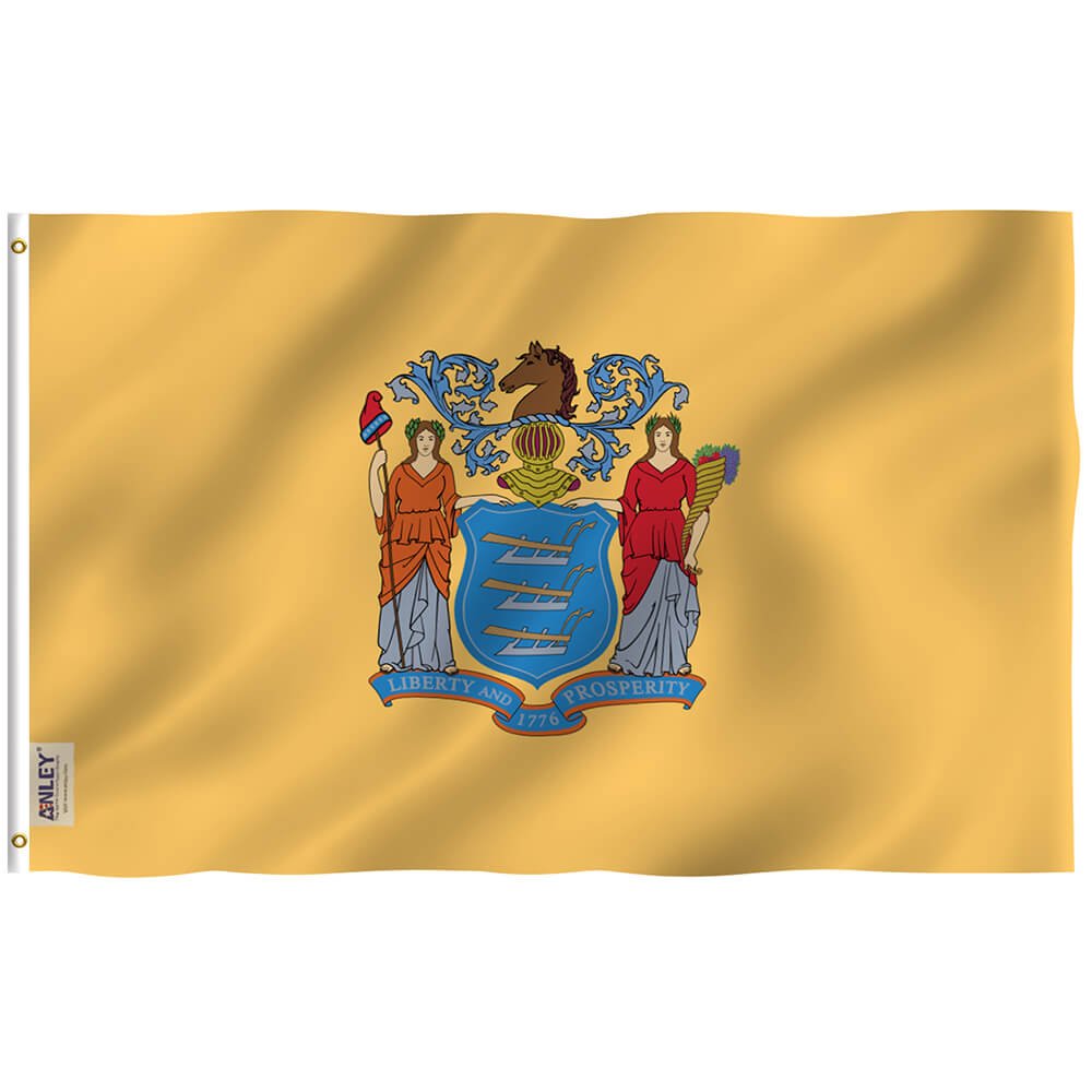 New Jersey State Flag - NewJersey NJ Flag Polyester with Brass Grommets 3X5Ft Banner USA