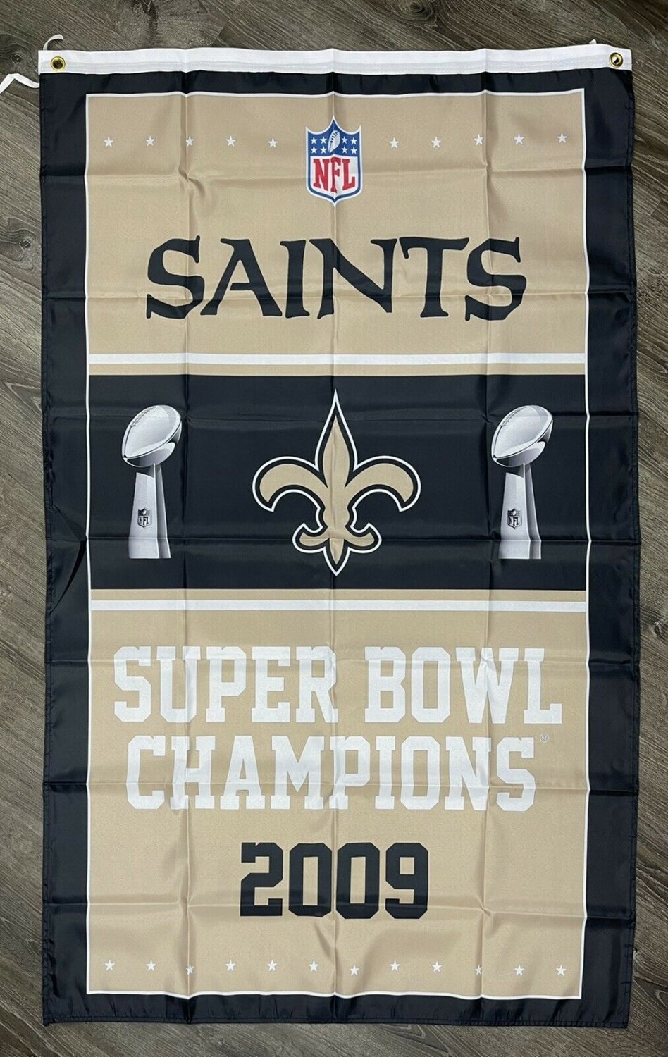 New Orleans Saints Vertical Super Bowl Championship Flag 3x5 ft Sport Banner Man-Cave