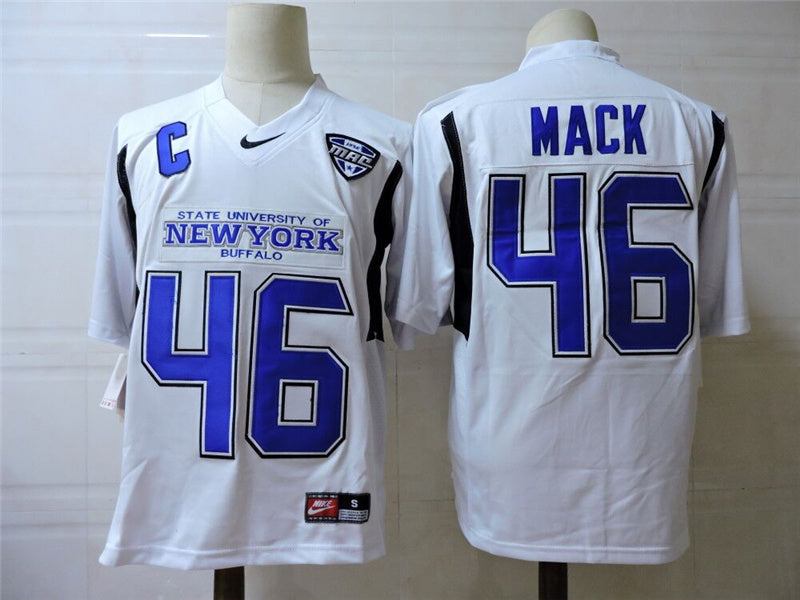 New York Buffalo #46 Mack College Football Jersey White