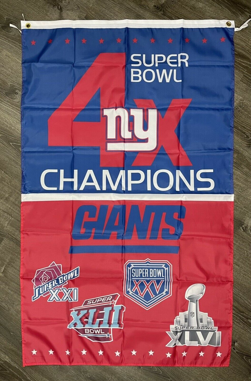New York Giants Super Bowl Championship Flag 3x5 ft Sports Banner Man-Cave