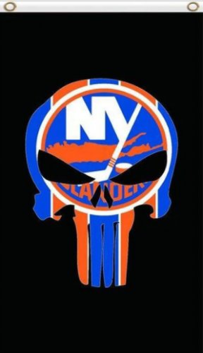 New York Islanders Skull Flag 3X5Ft Polyester Digital Print Banner USA