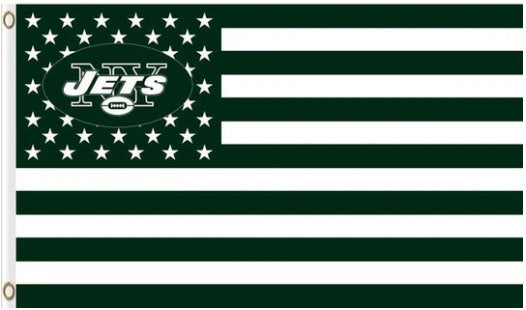 New York Jets Star and Stripes US Flag 3X5 Ft Polyester Banner USA 90x150cm