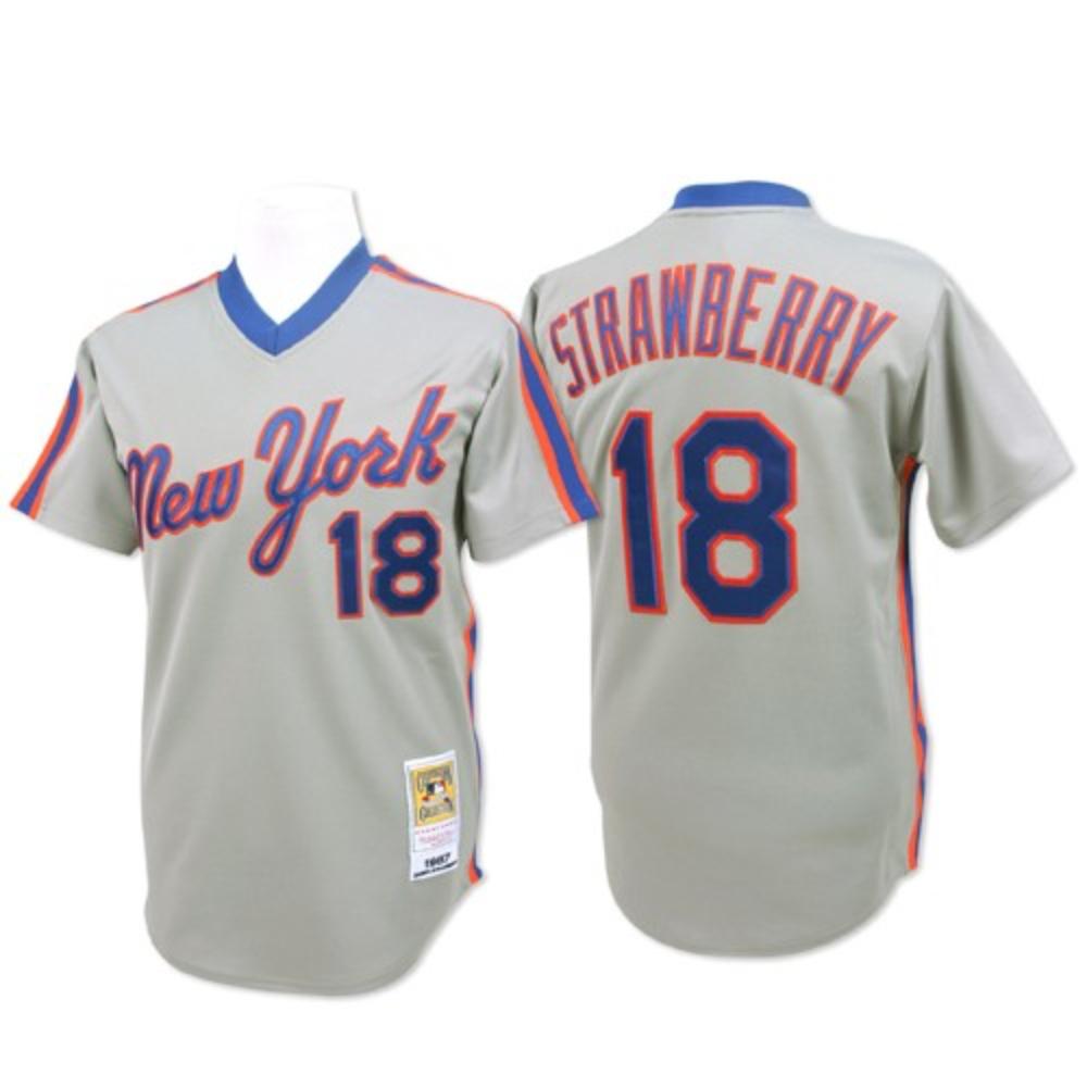 New York Mets Darryl Strawberry Gray 1987 Throwback Pullover Jersey