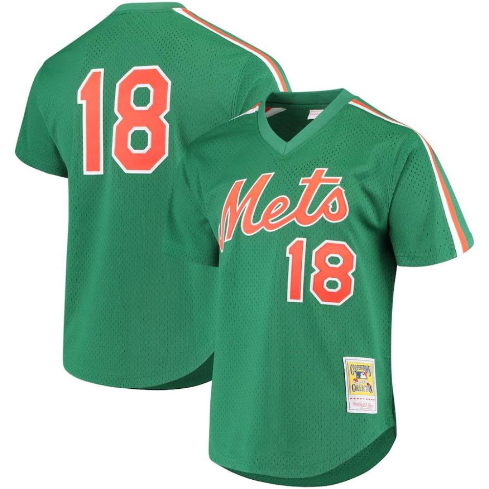 New York Mets Darryl Strawberry Green Throwback Mesh Pullover Jersey
