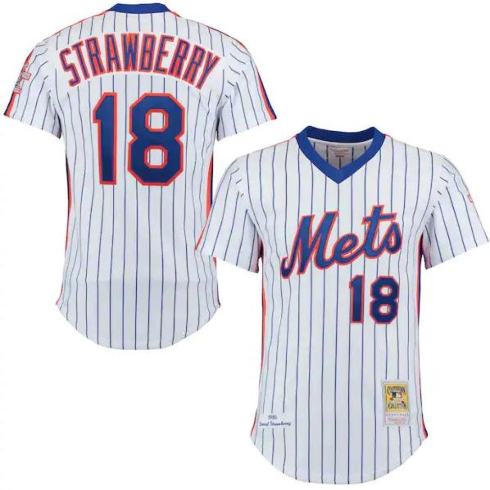 New York Mets Darryl Strawberry White 1986 Throwback Pullover Jersey