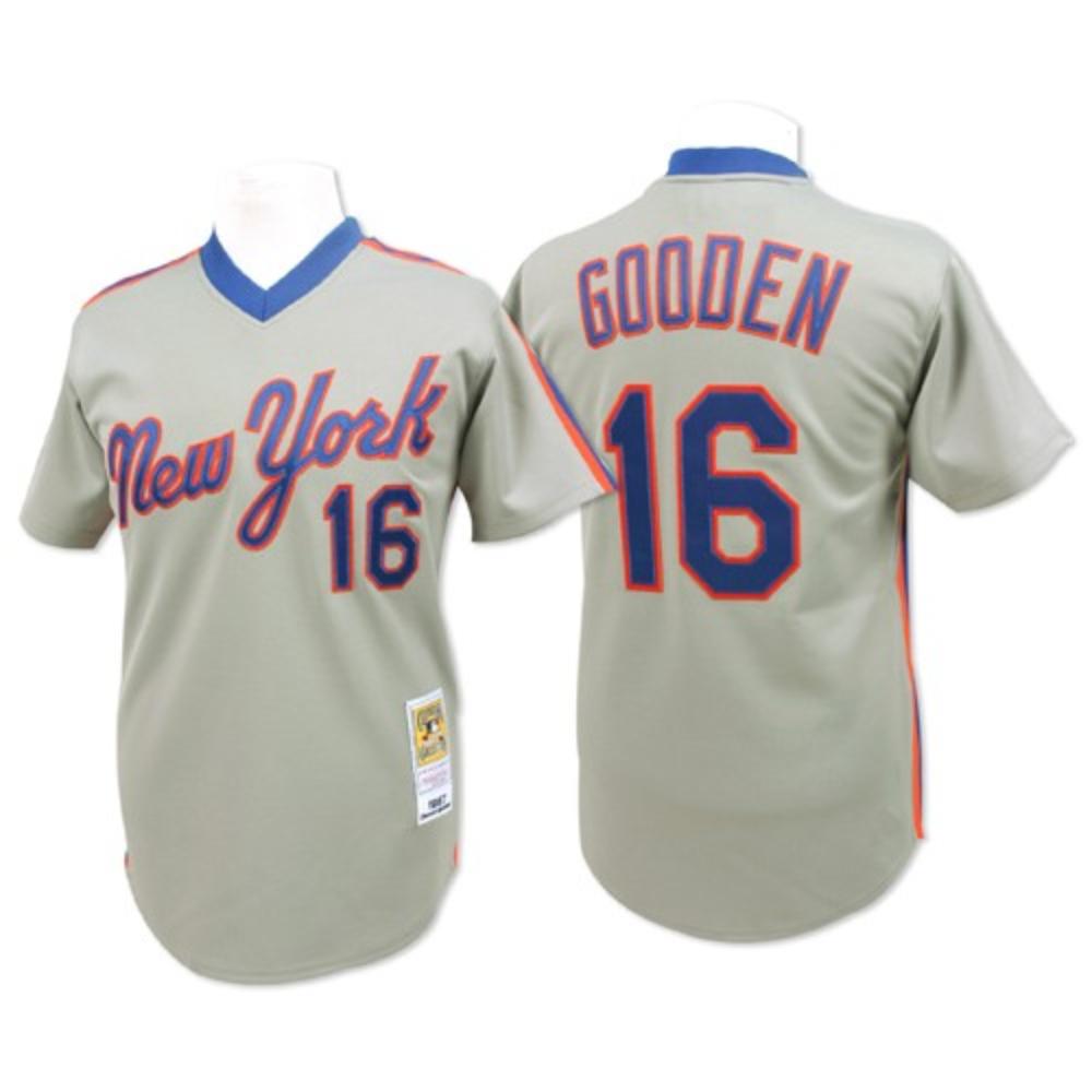 New York Mets Dwight Gooden Gray Throwback Pullover Jersey
