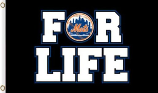 New York Mets For Life flag 3X5Ft Banner USA Polyester with Brass Grommets