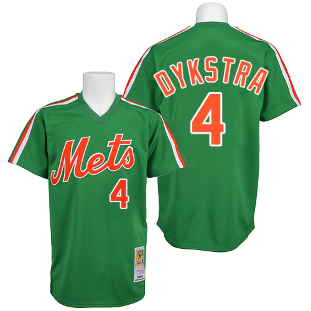 New York Mets Lenny Dykstra Green 1985 Throwback Pullover Jersey