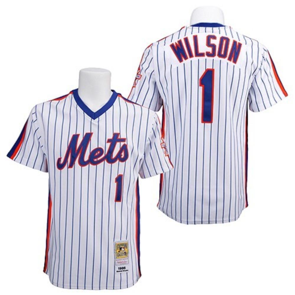 New York Mets Mookie Wilson White 1986 Throwback Pullover Jersey