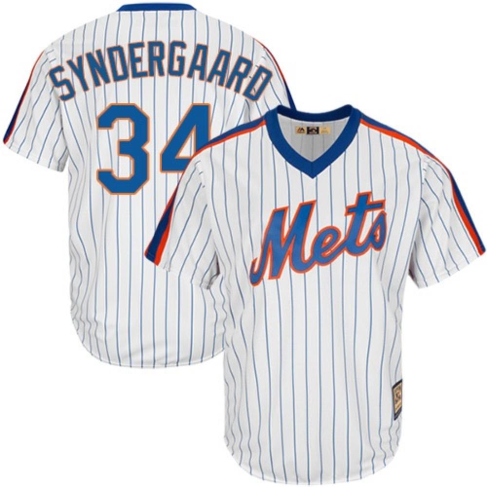 New York Mets Noah Syndergaard White Throwback Pullover Jersey