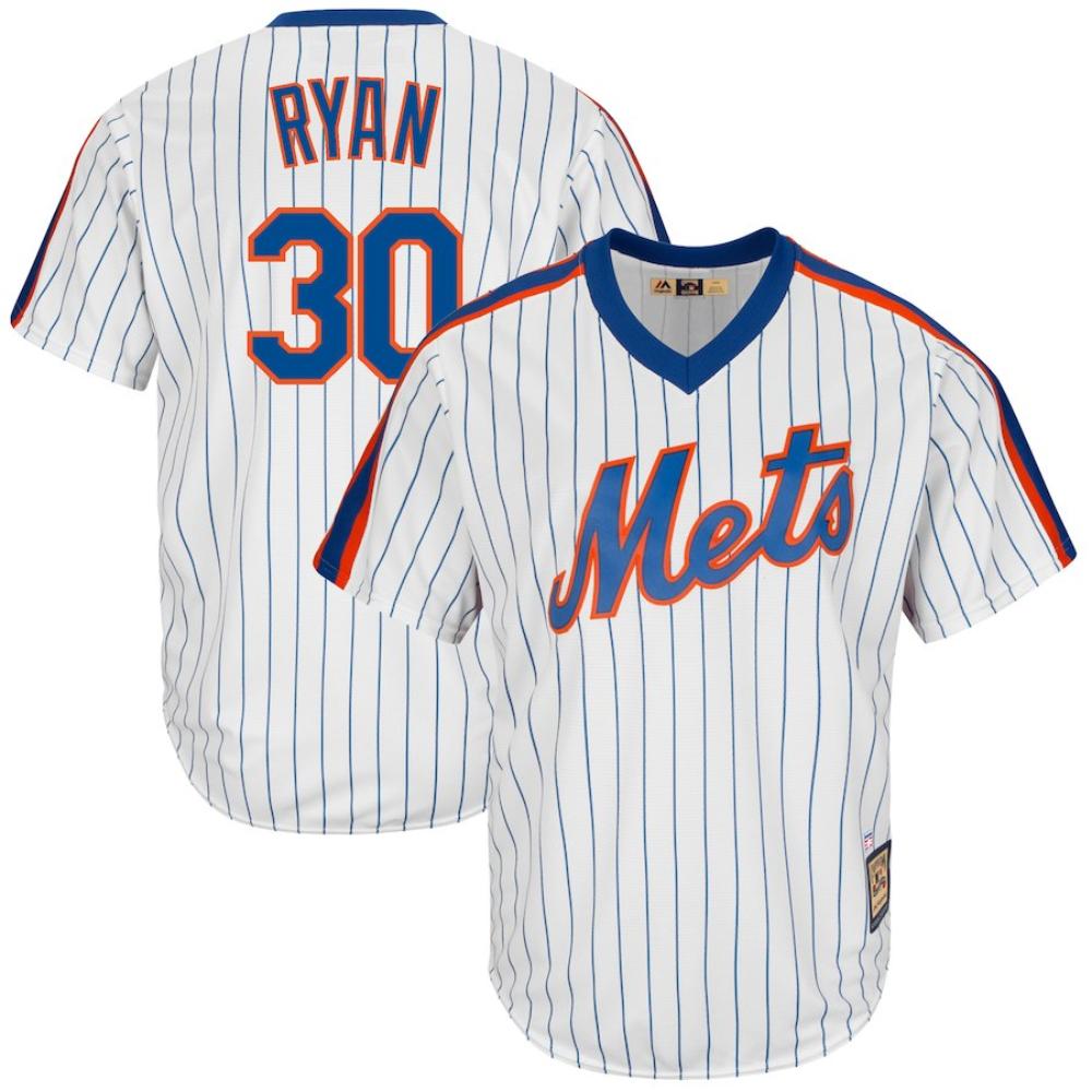 New York Mets Nolan Ryan White Throwback Pullover Jersey