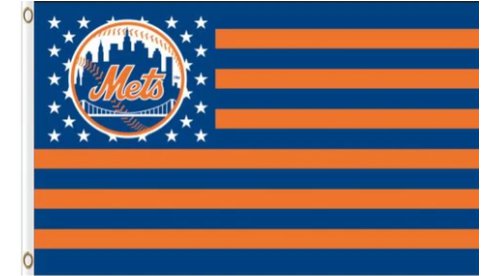 New York Mets Star And Stripes American flag 3X5Ft Banner USA Polyester with Brass Grommets