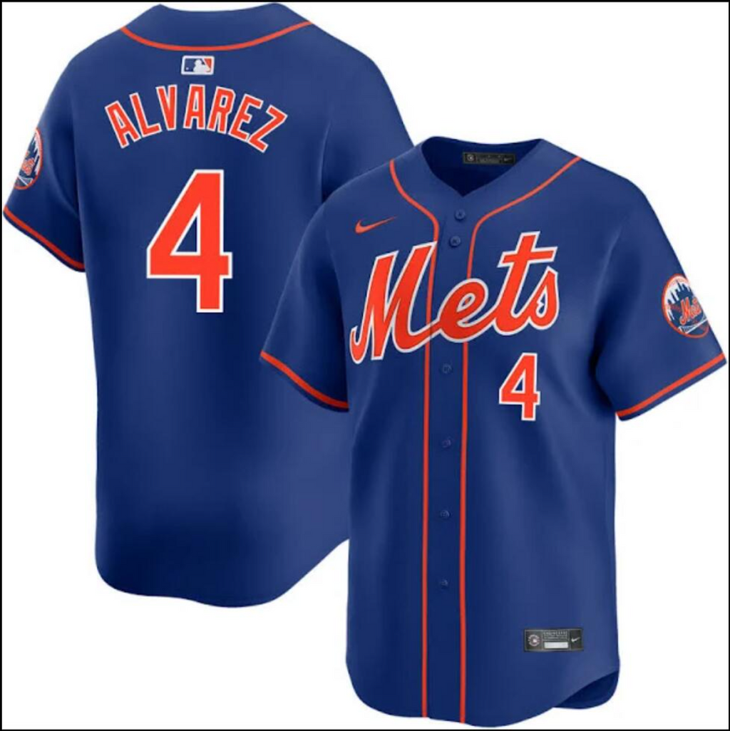 New York Mets #4 Francisco Alvarez Jersey Stitched Blue