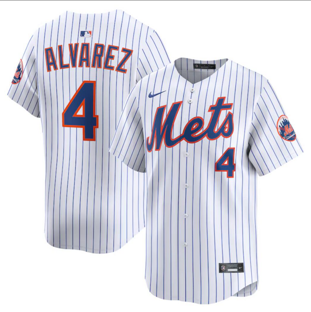 New York Mets #4 Francisco Alvarez Jersey Stitched White Alternate
