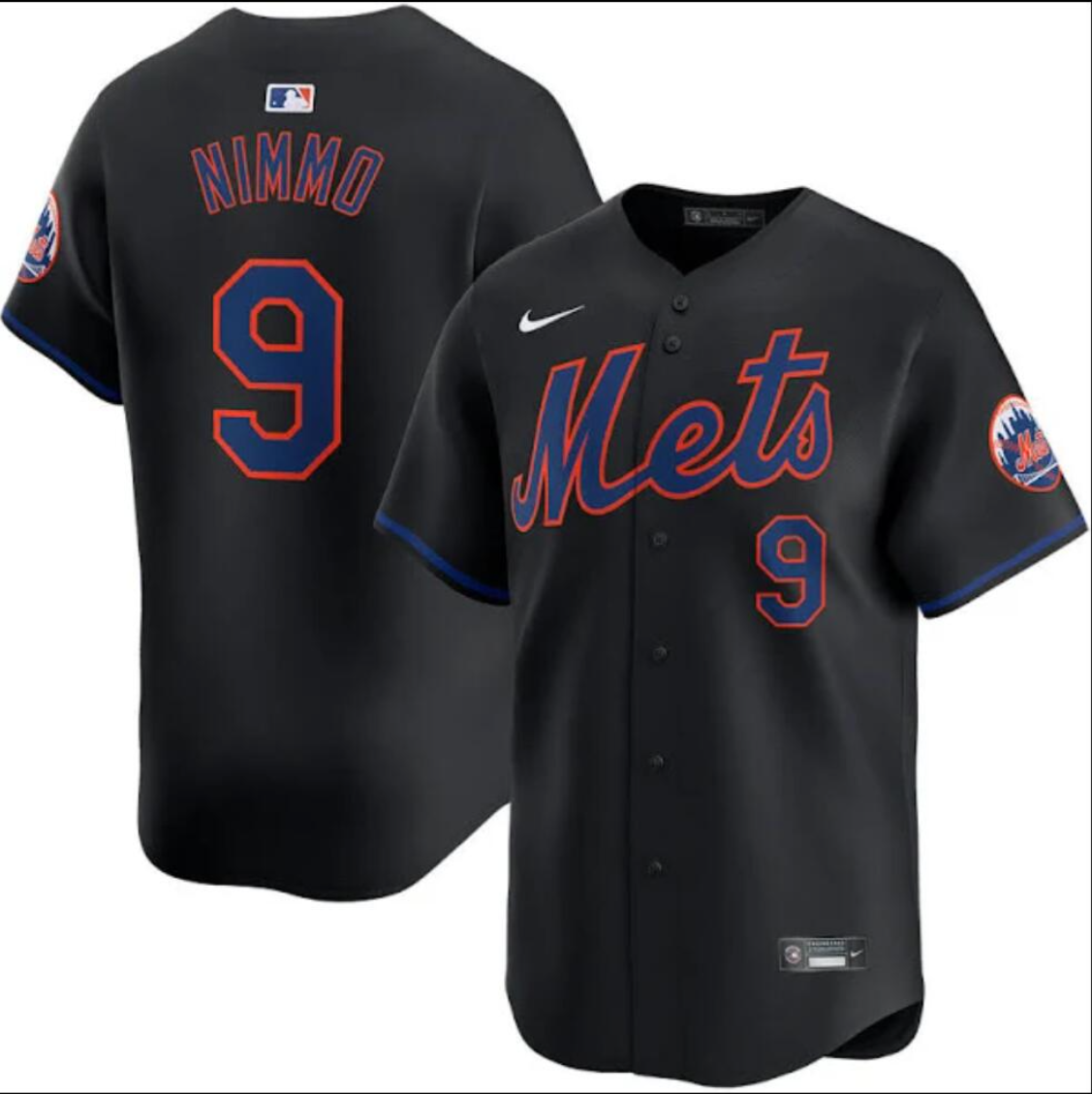 New York Mets #9 Brandon Nimmo Jersey Stitched Black