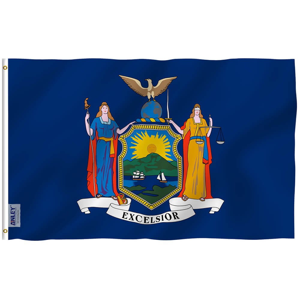 New York State Flag - New Yorker NY Flag with Brass Grommets 3X5Ft Banner USA