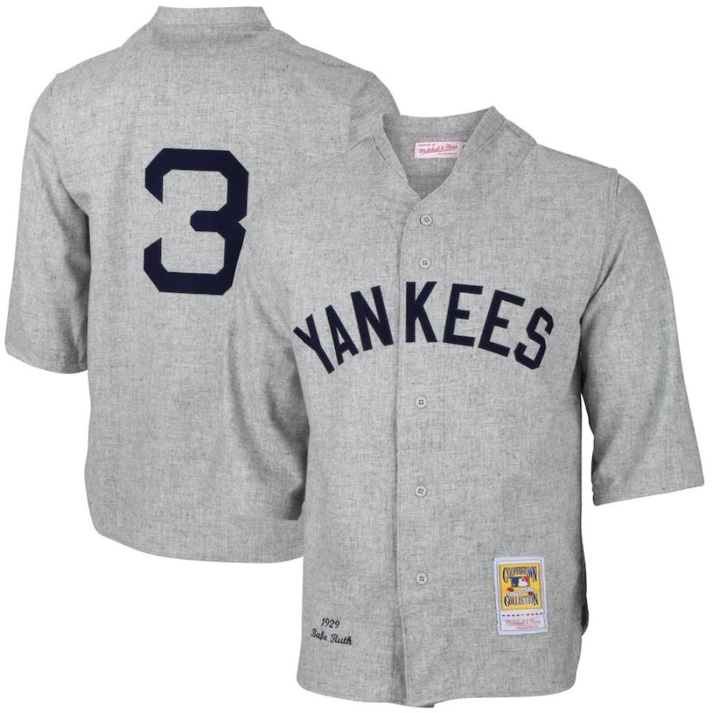 New York Yankees Babe Ruth Gray 1929 Throwback Jersey