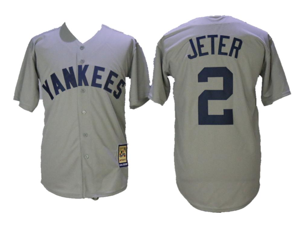 New York Yankees Derek Jeter Gray Throwback Jersey