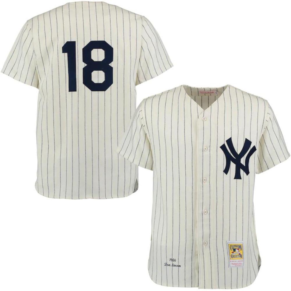 New York Yankees Don Larsen Cream 1956 Throwback Jersey