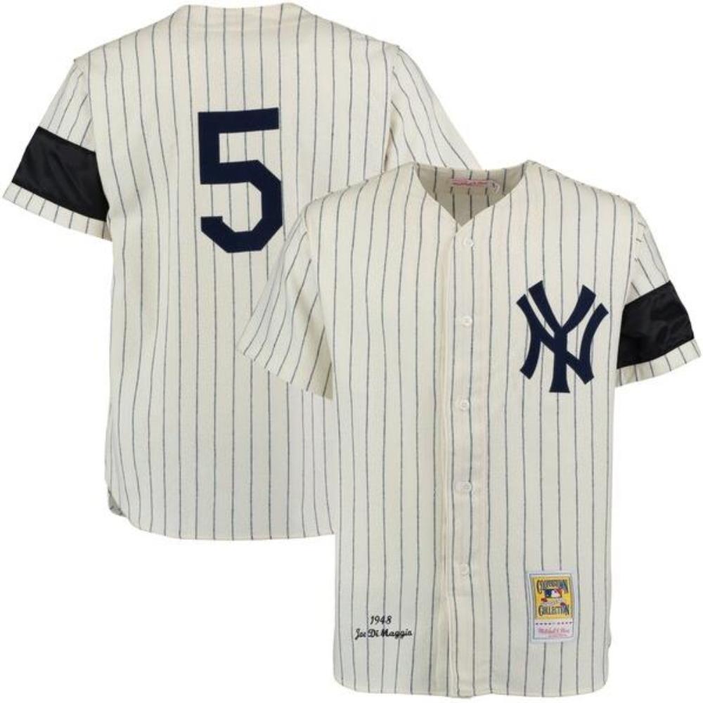 New York Yankees Joe DiMaggio Cream 1948 Throwback Jersey