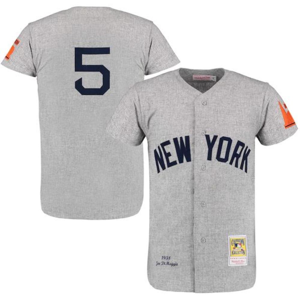 New York Yankees Joe DiMaggio Gray 1938 Throwback Jersey