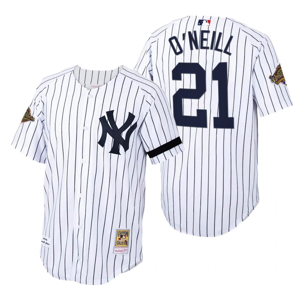 New York Yankees Paul O'Neill White 1996 World Series Throwback Jersey
