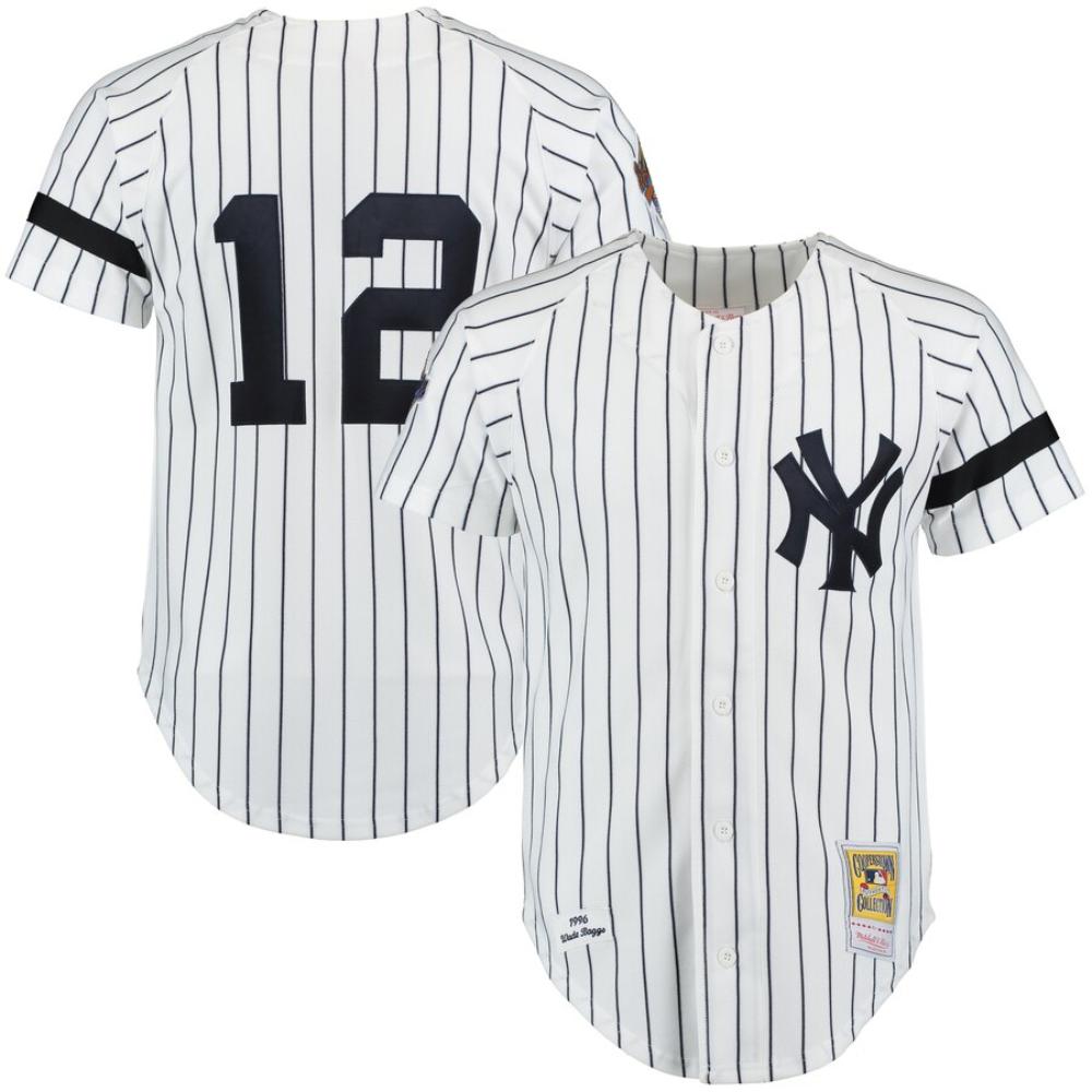 New York Yankees Wade Boggs White 1996 Throwback Jersey