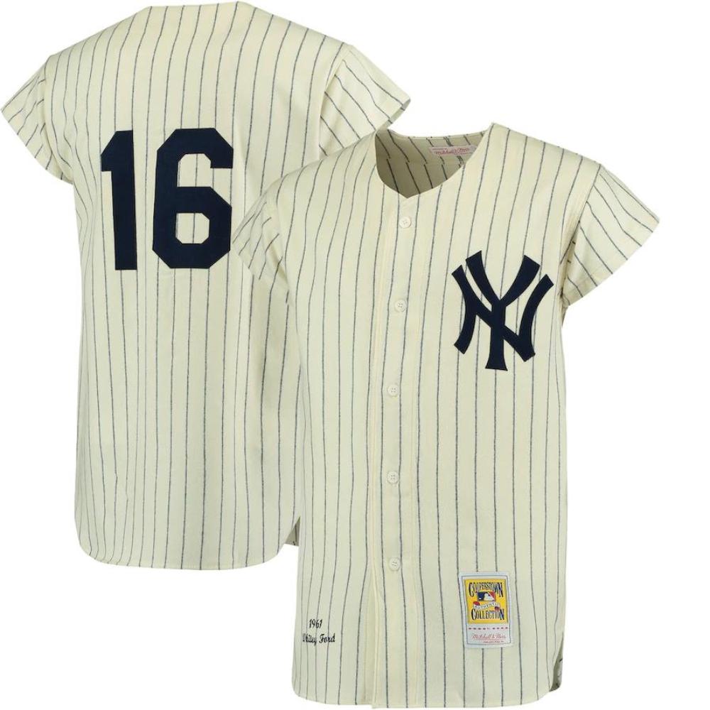 New York Yankees Whitey Ford Cream 1961 Throwback Jersey