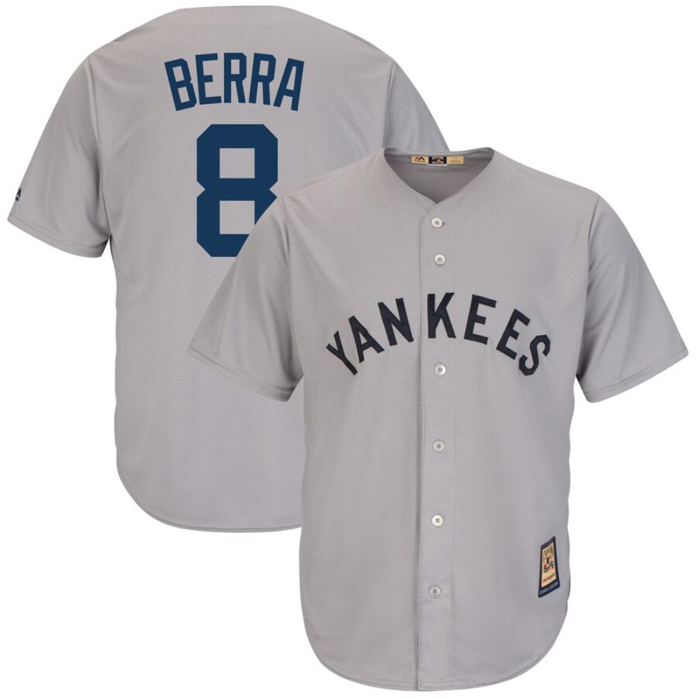 New York Yankees Yogi Berra Gray Throwback Jersey