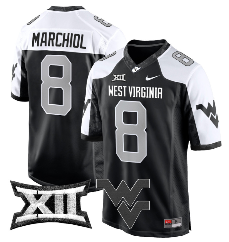 Nicco Marchiol Jersey #8 West Virginia Mountaineers Game Football Alternate